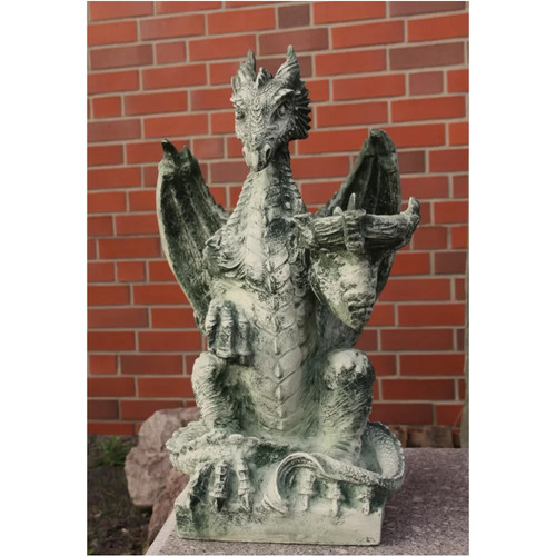 Drachenfigur aus stein mit - aus,
