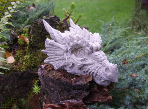 Steinfigur garten drache - steinfigur,