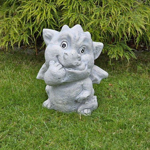 Steinfigur drache stehend - steinfigur,