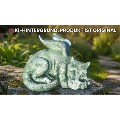 Steinfigur drache liegend - liegend, aus
