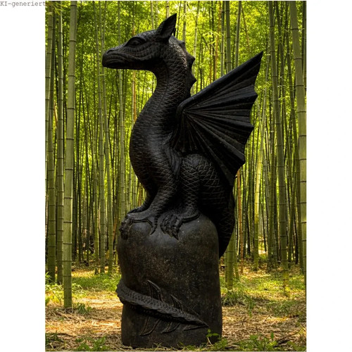 Drache sitzend groß aus - drache,